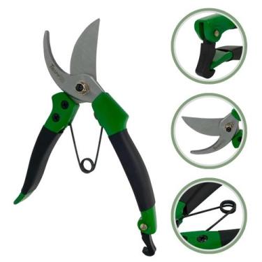 Imagem de Tesoura Alicate Poda Jardinagem Profissional Cortar Galhos Plantas Flo