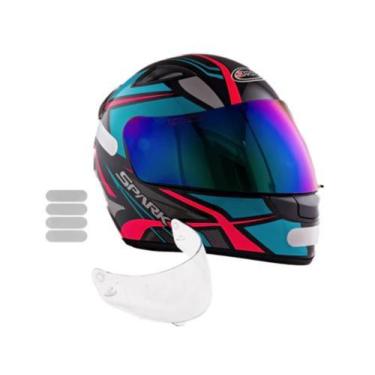 Imagem de Capacete Feminino Ebf Tiffany Mais Viseira Camaleão Adesivo, 56