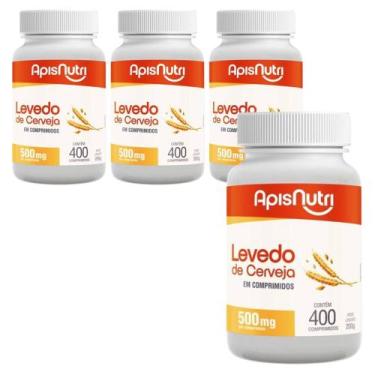 Imagem de 4x Levedo de Cerveja 400 Comprimidos - Apisnutri