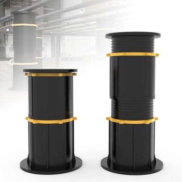 Imagem de AJOFIEK Pacote com 2 pernas de suporte de cama atualizadas, pernas de suporte de estrutura de cama de altura ajustável, substituição de pernas de cama para estrutura de cama (21 a 34 cm)