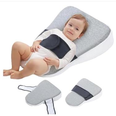 Imagem de Travesseiro de cunha para bebê, almofada de cunha, antiderrapante, design antirolo, adequado para recém-nascidos de 0 a 12 meses, amamentação e mamadeira (38 x 48 cm)