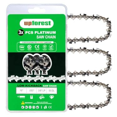 Imagem de UPFOREST Corrente De Motosserra 16" Corrente De Motosserra 3 Unidades S55, Passo 3/8 Lp - Calibre .050-55 Elos De Transmissão Baixo Recuo Serve Para Craftsman, Stihl Ms 170, Ms 180 E Ms 180 C (91