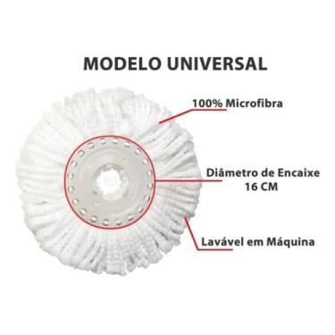 Imagem de Kit 05 Refil Microfibra Perfect Mop Pro 360 Move, Branco