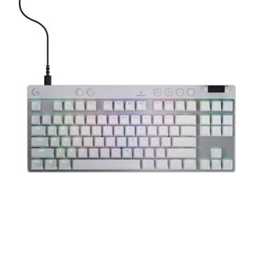Imagem de Teclado Gamer Com Fio Logitech G PRO X TKL RAPID com layout US, Switches Magnético- analógicos, Modo Rapid Trigger, Acionamento Ajustável, e RGB LIGHTSYNC - Branco