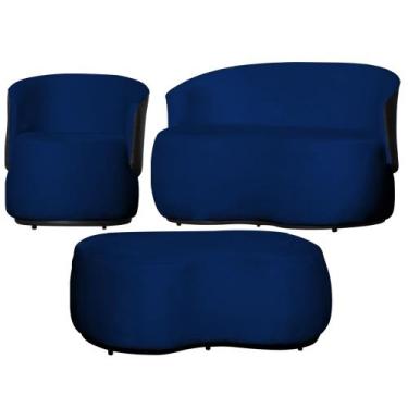 Imagem de Kit 1 Poltrona 1 Namoradeira e 1 Puff Grande Orgânico Beatriz Tecido V