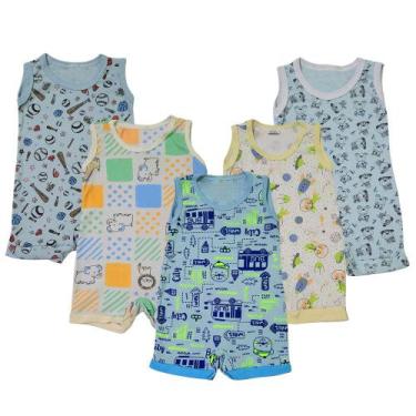 Imagem de Kit 6 Macacão Bebê Banho De Sol Regata Estampado Verão - Koala Baby, M