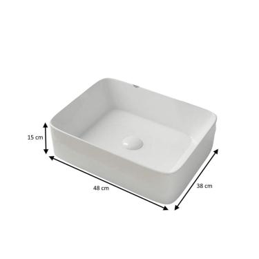 Imagem de Kit Cuba Pia Louça Cerâmica Banheiro Torn E Vál Preta S17