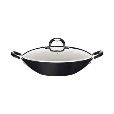 Imagem de Wok tramontina mônaco induction em alumínio com revestimento interno E externo antiader...