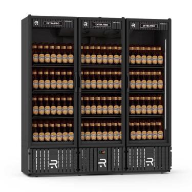 Imagem de Visa Cooler Extra Frio 3 Portas Vidro Aquecido Preto/Preto VCEF3P 220V - Refrimate