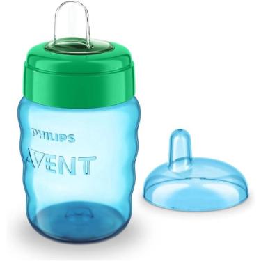Imagem de Copo Anti-Vazamento Easy Sip Drink 260ML Com Bico de Silicone Macio e Flexível Azul e Verde - Philips Avent - SCF553-05
