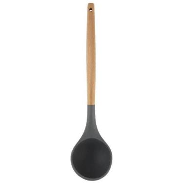 Imagem de Concha Colher de Silicone Cabo de Madeira Top Util Cozinha - Top Útil,
