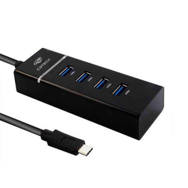 Imagem de HUB USB 3.0 4 Portas USB-USBC HU-C300BK C3Tech