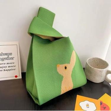 Imagem de Bolsa de Mão Croché Fofo Instax Câmera Livros - Verde - Caiul
