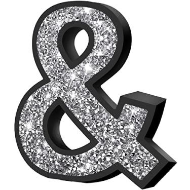 Imagem de XIHACTY Letras Sinais para decoração de casa, placa de acento de diamante esmagado de cristal para decoração de parede, letras maiúsculas personalizadas DIY pretas para decoração em bar, mesa, cômoda, festa de aniversário, casamento. (&)