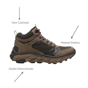 Imagem de Bota Adventure Masculina Oliva Coturno Trilha Café - WEST LINE, 40, Ca