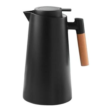 Imagem de Garrafa Térmica Termometro Digital 1L Café Chá Nórdica Com Cabo Madeira(Preto)