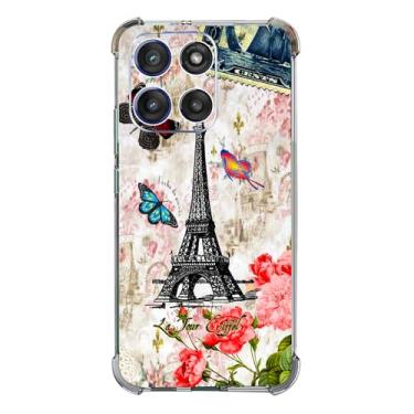 Imagem de Beaucov Capa para Moto G Stylus 2025, Torre de Paris, proteção contra quedas, borboleta, à prova de choque, capa protetora de corpo inteiro resistente a arranhões para Motorola Moto G Stylus 2025