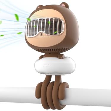 Imagem de KinYiLO Ventilador De Carrinho De Bebê Fofo Com Clipe Para Carrinho De Bebê, Ventilador Portátil Sem Pás, 4 Velocidades Oscilantes, Bateria Recarregável De 4000 Mah, Tripé Flexível Com Forte Resfri