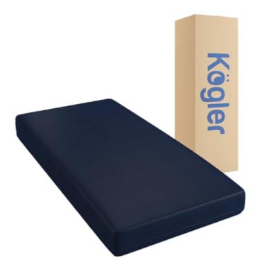 Imagem de Kogler Colchão premium de espuma de alta densidade de 17 cm de espessura com espuma viscoelástica com infusão de gel – Conforto de luxo na estrada, 96 x 203 cm, azul-marinho