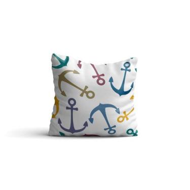 Imagem de Almofada nautica Ancoras Coloridas 42x42 com enchimento  Atelier Valve