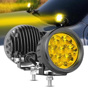 Imagem de ACEC SHOP Luzes Led Redondas Âmbar Off-Road 2 Peças 42 W 3,5 Polegadas Ponto Amarelo Led Pods Iluminação Off-Road Faróis De Neblina Luz De Vala Para Caminhão Pickup Suv Utv Atv Barco Motocicleta