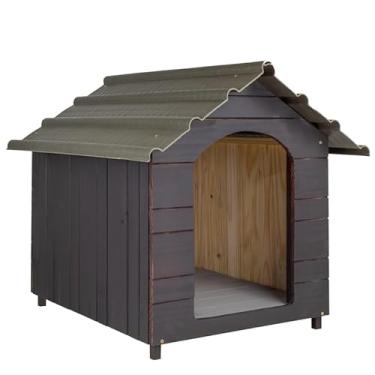 Imagem de Casa Casinha De Cachorro Reforçada Com Telhado Ecológico Extra Gigante N8 (Tabaco)