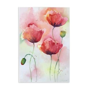 Imagem de Stupell Industries Arte de placa de parede de papoulas vermelhas com manchas, design de Stephanie Fielden, 25 x 38 cm