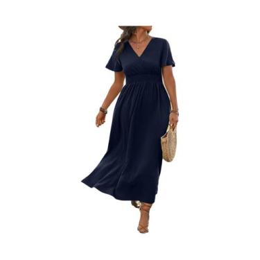 Imagem de Vestido Maxi Feminino Sexy E Confortável Com Cintura Envoltória, Decot