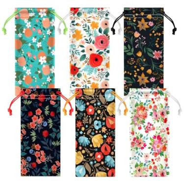 Imagem de Shinylin Bolsa para óculos de sol com cordão de microfibra com 24 peças, bolsa multicolorida para óculos de sol, Cores vívidas