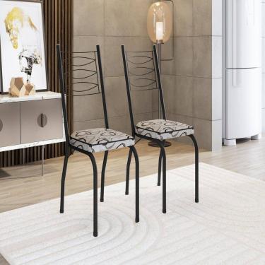 Imagem de Kit com Duas Cadeiras de Cozinha 262 Preto/ Cedro