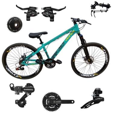 Imagem de Bicicleta 26 VikingX Tuff30 24v Shimano Cubo e Catraca K7 Pneu Slick Fino Preto1.50-Unissex