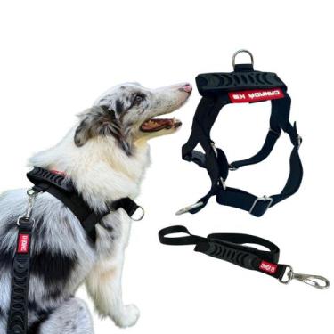 Imagem de Conjunto Coleira Peitoral Anti-puxão M + Guia - Canadá K9 - Canadá K9 