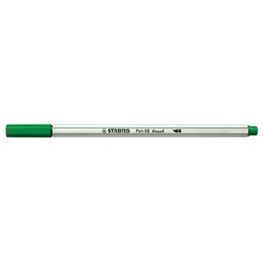 Imagem de Caneta Stabilo Pen 68 Brush, Verde Oliva, Caixa Com 10 Unidades, STABILO