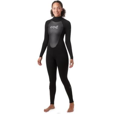 Imagem de Roupa de mergulho feminina O'Neill Epic 3/2 mm com zíper nas costas, preto/preto/preto, 12P