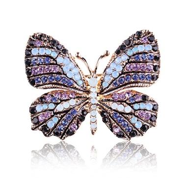 Imagem de Broche de strass de cristal Swarovski com borboleta e asas de monarca Tvoip Empress