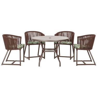 Imagem de Mesa com 4 Cadeiras de Jantar Roma 100cm e Noronha em Aluminío