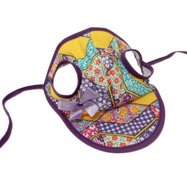 Imagem de Boné para Cachorro com viseira  roxa com lacinho lilás tam M