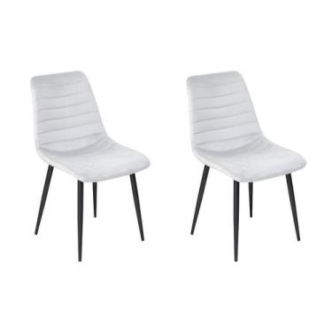 Imagem de Conjunto com 2 Cadeiras Elsie Cinza Claro - Keva