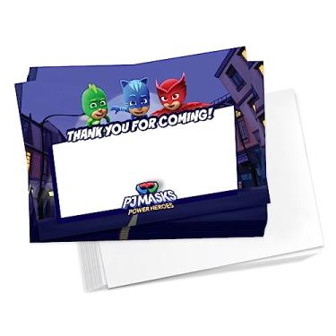 Imagem de Desert Cactus PJ Masks Cartões de agradecimento cartões de feliz aniversário 10 unidades com envelopes meninos meninas festa infantil (estilo B)