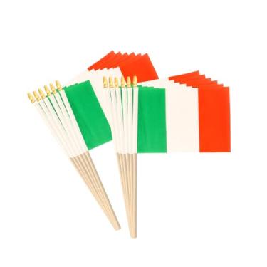 Imagem de hhdatc Pacote com 12 mini bandeiras italianas italianas de 12 x 20 cm para desfiles, eventos internacionais, esportes e decorações de festas