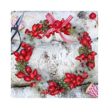 Imagem de Guardanapo de Papel Guirlanda Romã Natal Ti-flair 33x33cm