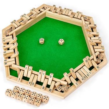 Imagem de ropoda Shut The Box Game, Upgraded 1-6 Player Wooden Board Games for Adult and Kids, Shut The Box Dice Game -Addition Training, Fun for Family Game Night
