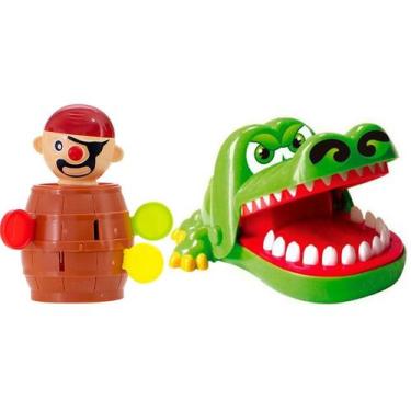 Imagem de Jogo Brinquedo Jacaré Mode Dedo E Pula Barril Do Pirata Pq. - Art Brin