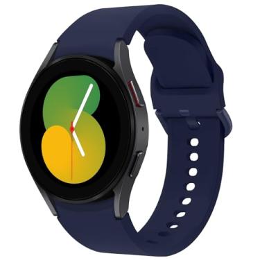 Imagem de Pulseira para Galaxy Watch 5 de 40 mm e 44 mm/Galaxy Watch 5 Pro 45 mm/Galaxy Watch 4 40 mm 44 mm/Galaxy Watch 4 Classic Band 42 mm 46 mm, pulseira esportiva de silicone de 20 mm, pulseira feminina masculina, azul médio oficial