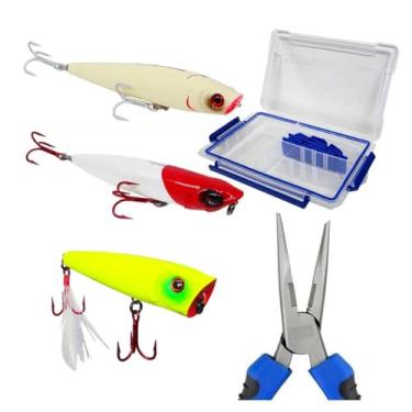 Imagem de Marine Sports, Super Kit Iscas Artificiais Marine Sports Animal Pro Slider Vulcan Superficie + Alicate e Estojo Cor:Kit 4