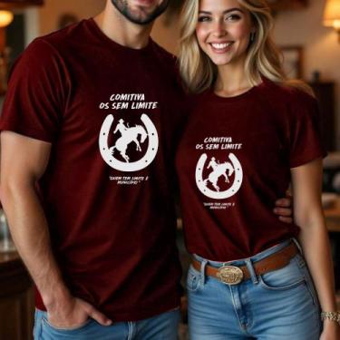 Imagem de Camiseta Blusa Adulto Casal Country Estampa Comitiva Os Sem Limite Agr