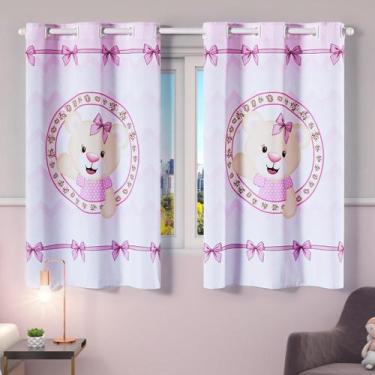 Imagem de Cortina Infantil 2,00M X 1,30M Quarto Janela Criança Ursinha - Mercado