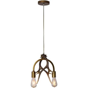 Imagem de Lustre de Antler de ferro vintage, iluminação de lustre de chifre de veado rústico, luz pendente de buzina vintage de veado vintage, para sala de jantar ilha de cozinha, sala de estar, café,