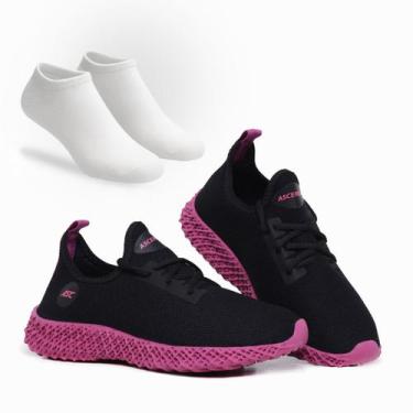 Imagem de Combo Tênis Feminino Esportivo Com Meia Perfeito para Caminhar, Treina