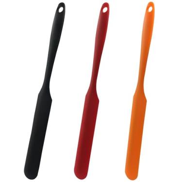 Imagem de Zorfeter 3 espátulas de silicone resistentes ao calor, espátula antiaderente para bolo, creme de manteiga para assar/cozinhar (3 cores)